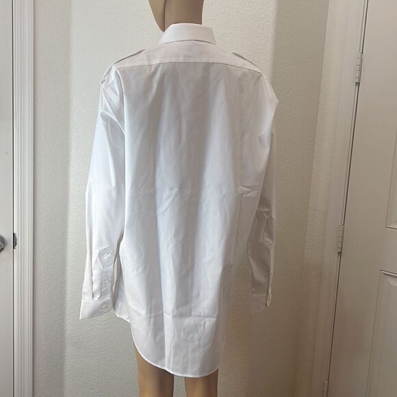 Twin Hill Shirt 16 1/2 White Dress Non Breakable Buttons Long Sleeve Two Pockets - Picture 5 of 9